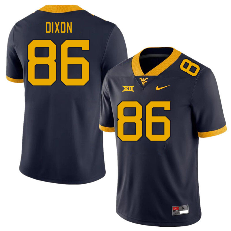Men #86 Will Dixon West Virginia Mountaineers College Football Jerseys Stitched Sale-Navy